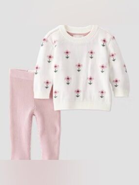 Little Planet by Carter’s Organic Baby Girl Floral Knit Sweater Set